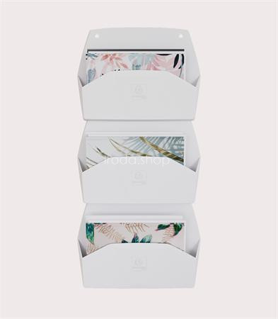 Fali rendszerező, 1 rekeszes, fekvő, 38,2x28,9x7,2 cm, EXACOMPTA "Autentik", fehér