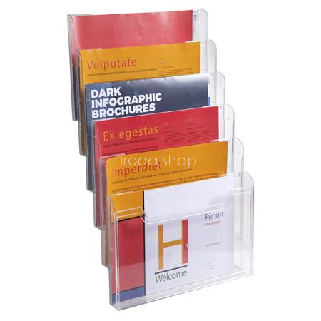 Katalógustartó, fali, A4, fekvő, 6 rekeszes, EXACOMPTA "Office", áttetsző