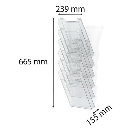 Katalógustartó, fali, A4, álló, 6 rekeszes, EXACOMPTA "Office", áttetsző