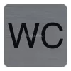 Információs tábla, öntapadó, 7,5x7,5 cm, alumíniumhatású, EXACOMPTA, "WC"