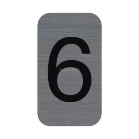   Információs tábla, öntapadó, 2,5x4,4 cm, alumíniumhatású, EXACOMPTA, 6-os