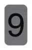 Információs tábla, öntapadó, 2,5x4,4 cm, alumíniumhatású, EXACOMPTA, 9-es