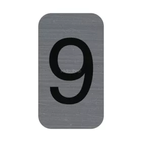   Információs tábla, öntapadó, 2,5x4,4 cm, alumíniumhatású, EXACOMPTA, 9-es