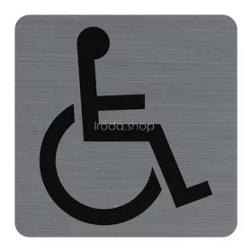   Információs tábla, öntapadó, 7,5x7,5 cm, alumíniumhatású, EXACOMPTA, "Mozgáskorlátozottak részére"