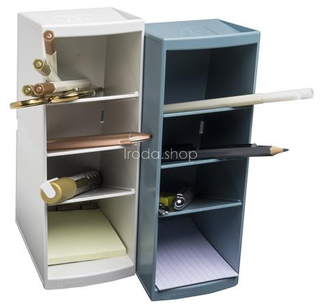 Asztali rendező, multifunkciós, 4 rekeszes, 8x23x11 cm, EXACOMPTA "Autentik", fehér