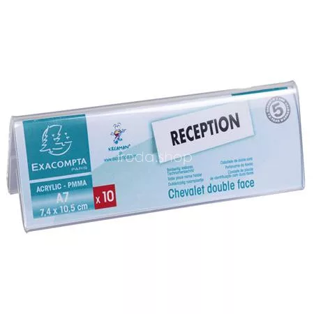 Névtábla tartó, asztali, A7, EXACOMPTA