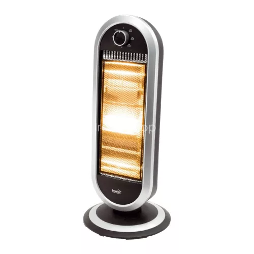Home FK 231 álló elektromos halogén hősugárzó fűtőtest, 400W/800W/1200W, oszcillálás, IP20 védelem, fekete/ezüst