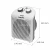 HOME FK1G ventilátoros fűtőtest, max. 2000 W, termosztát, 2 fokozat, 3 funkció, fehér/szürke színű