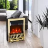 HOME FKK25G szabadon álló elektromos látványkandalló, max. 2000 W, LED lángeffekt, 2 fokozat, mechanikus vezérlés, arany díszítés