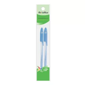   Golyóstoll, 0,3 mm, 2 db/bliszter, kupakos, FLEXOFFICE "Candee", kék