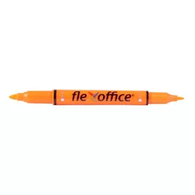   Szövegkiemelő, 1,0/4,0 mm, kétvégű, FLEXOFFICE "HL01", narancs