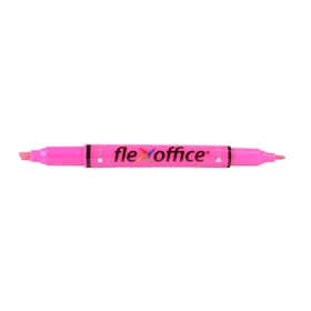   Szövegkiemelő, 1,0/4,0 mm, kétvégű, FLEXOFFICE "HL01", rózsaszín