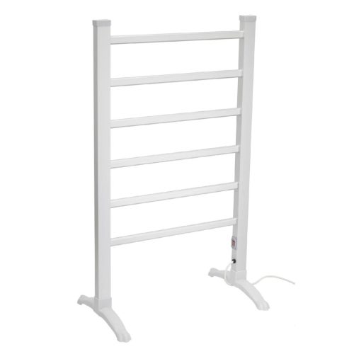 Home FTW22 Fűtött, elektromos ruhaszárító, 90 W, alumínium, szabadon álló kivitel, 50 °C állandó hőmérséklet, vízálló kapcsoló, IPX2