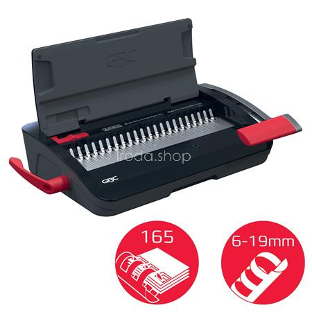 Spirálozógép, műanyag spirálkötéshez, manuális, 165 lap, GBC "CombBind CB12"