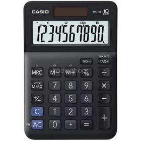   Számológép, asztali, 10 számjegy, CASIO "MS-10 F", fekete