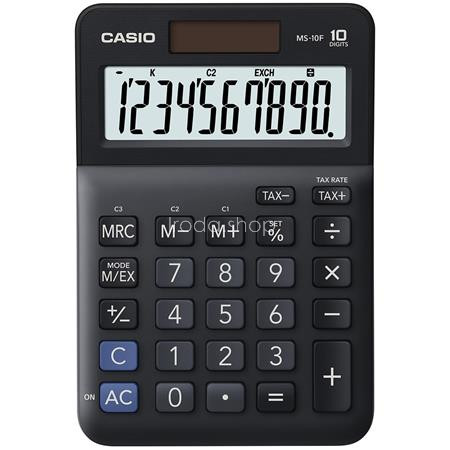 Számológép, asztali, 10 számjegy, CASIO "MS-10 F", fekete