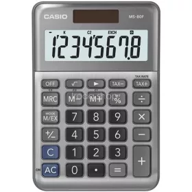   Számológép, asztali, 8 számjegy, CASIO "MS-80 F", szürke