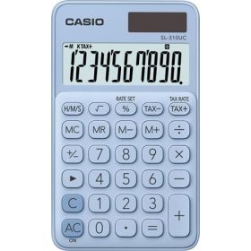   Zsebszámológép, 10 számjegy, CASIO "SL 310", világoskék