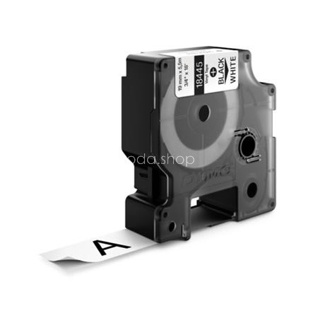 Feliratozógép szalag, vinil, 19 mm x 5,5 m, DYMO "Rhino", fehér-fekete