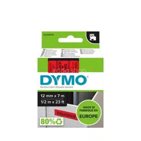   Feliratozógép szalag, 12 mm x 7 m, DYMO "D1", piros-fekete