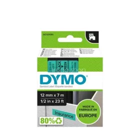  Feliratozógép szalag, 12 mm x 7 m, DYMO "D1", zöld-fekete