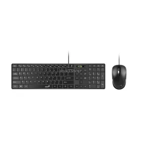   Egér- és billentyűzet készlet, vezetékes, USB, HUN,GENIUS "Slimstar C126", fekete