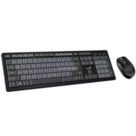   Egér- és billentyűzet készlet, vezeték nélküli, USB, HUN, GENIUS "KM-8200", fekete-szürke