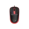 Egér, vezetékes, optikai, normál méret, USB, GENIUS "DX-123", fekete-piros