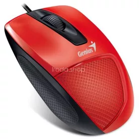   Egér, vezetékes, optikai, normál méret, USB, GENIUS "DX-150X", piros