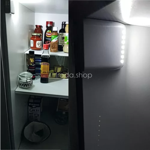 HOME GLS7 nyitásérzékelős bútorlámpa, 7db hidegfehér SMD LED, automatikus kapcsolás, közelítés érzékelő, elemes tápellátás
