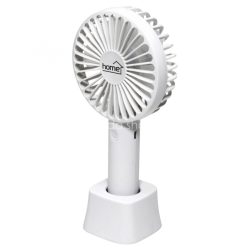   Home HF 9/WH kézi, tölthető ventilátor, 4 W, 10 cm-es lapátátmérő, 3 fokozat, 1200 mAh Li-ion akkumulátor, asztali tartó, fehér