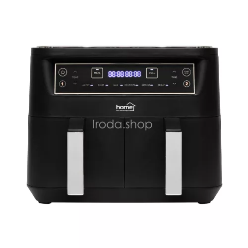 Home HG AF 24 air fryer, forrólevegős fritőz, 2 X 3,8 literes, 6-féle üzemmód, 2460 W, MEAL funkció, DUAL funkció, fekete