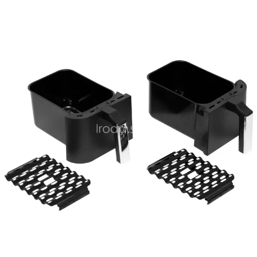 Home HG AF 24 air fryer, forrólevegős fritőz, 2 X 3,8 literes, 6-féle üzemmód, 2460 W, MEAL funkció, DUAL funkció, fekete