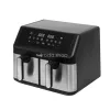 HOME HGAF29 duplakosaras forrólevegős sütő, 2 x 4,5L, 2000 W, digitális vezérlés, 8 féle üzemmód