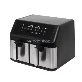   HOME HGAF29 duplakosaras forrólevegős sütő, 2 x 4,5L, 2000 W, digitális vezérlés, 8 féle üzemmód