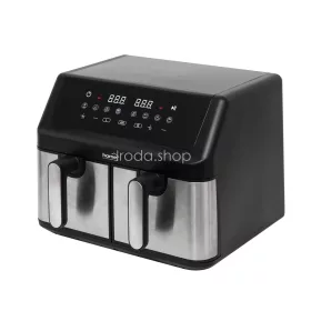   HOME HGAF29 duplakosaras forrólevegős sütő, 2 x 4,5L, 2000 W, digitális vezérlés, 8 féle üzemmód
