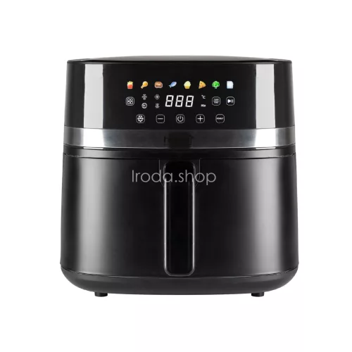 Home HGAF8 digitális air fryer, forrólevegős fritőz, 8 liter kapacitás, 2000 W, hőmérsékleti tartomány 80 – 200 °C