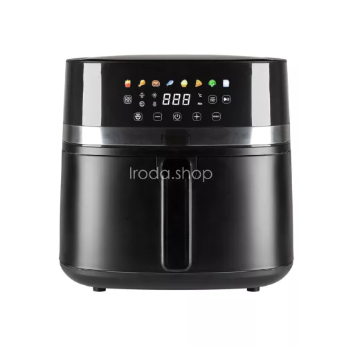 Home HGAF8 digitális air fryer, forrólevegős fritőz, 8 liter kapacitás, 2000 W, hőmérsékleti tartomány 80 – 200 °C
