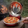 HOME HGPZ30 elektromos pizzasütő, 1200W, max. 430 °C, mechanikus hőmérő, pizzakő, duplafalú ablak, alsó/felső sütés