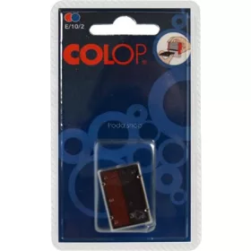   Bélyegző cserepárna, 2 db/bliszter, COLOP "E/10/2", piros-kék
