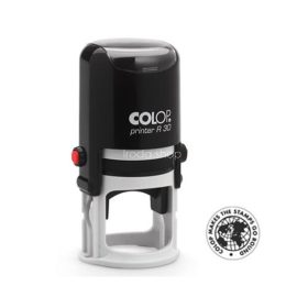   Bélyegző, kör, COLOP " Printer R 30", fekete cserepárnával