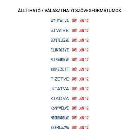 Dátum- és szövegbélyegző, 12 féle szöveggel, COLOP "S120/WD"