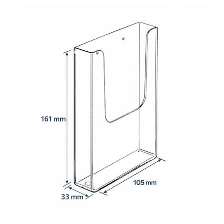 Prospektustartó, fali, 1 rekeszes, 1/3 A4