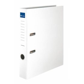   Iratrendező, 50 mm, A4, PP/karton, élvédő sínnel, VICTORIA OFFICE, "Basic", fehér