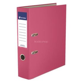   Iratrendező, 75 mm, A4, PP/karton, élvédő sínnel, VICTORIA OFFICE, "Basic", rózsaszín