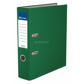   Iratrendező, 75 mm, A4, PP/karton, élvédő sínnel, VICTORIA OFFICE, "Basic", zöld