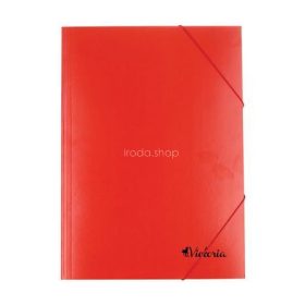 Gumis mappa, karton, A4, VICTORIA OFFICE, piros