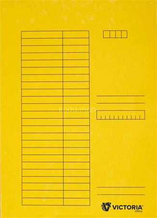Pólyás dosszié, karton, A4, VICTORIA OFFICE, sárga