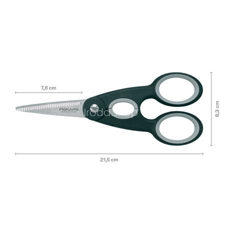 Olló, konyhai, 22 cm FISKARS "Functional ReNew", fekete