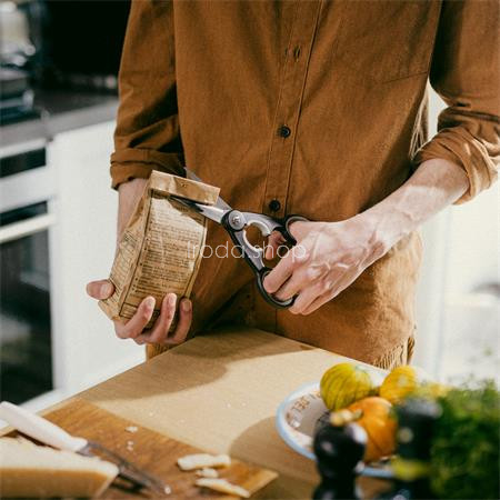 Olló, konyhai, 22 cm FISKARS "Functional ReNew", fekete